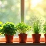 Horta de temperos na janela da cozinha: guia essencial